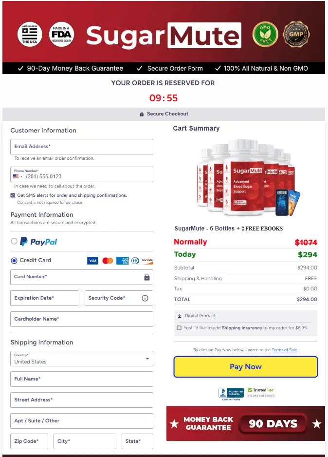 Sugarmute checkout page